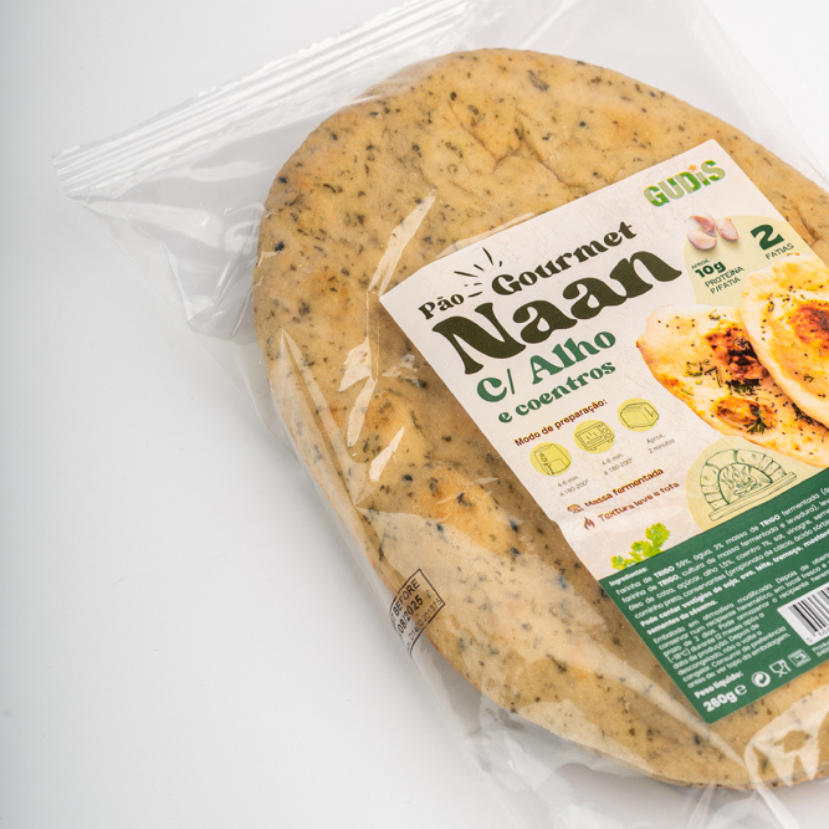 Pão Naan c/Alho e Coentros 260g