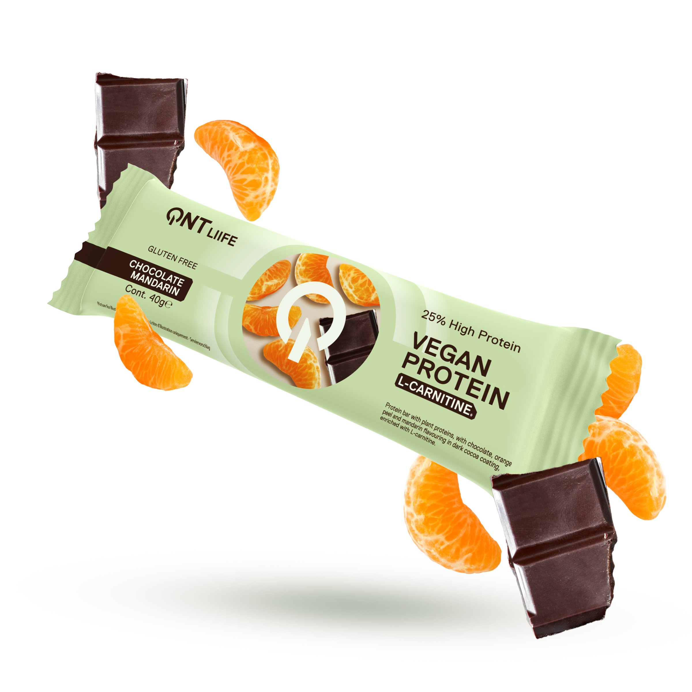Vegan Protein Bar with L-Carnitine - Mandarin Chocolate 40g