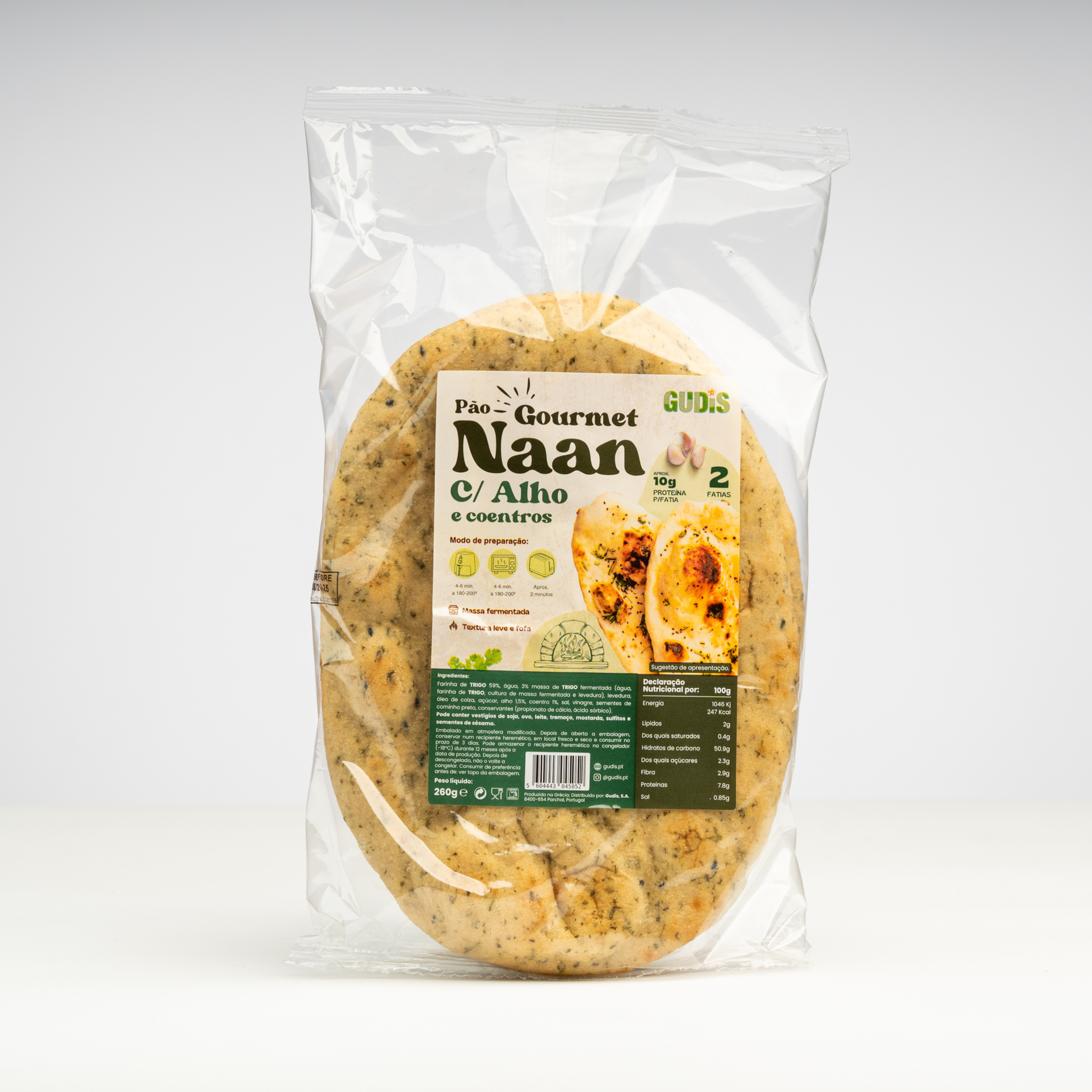 Pão Naan c/Alho e Coentros 260g